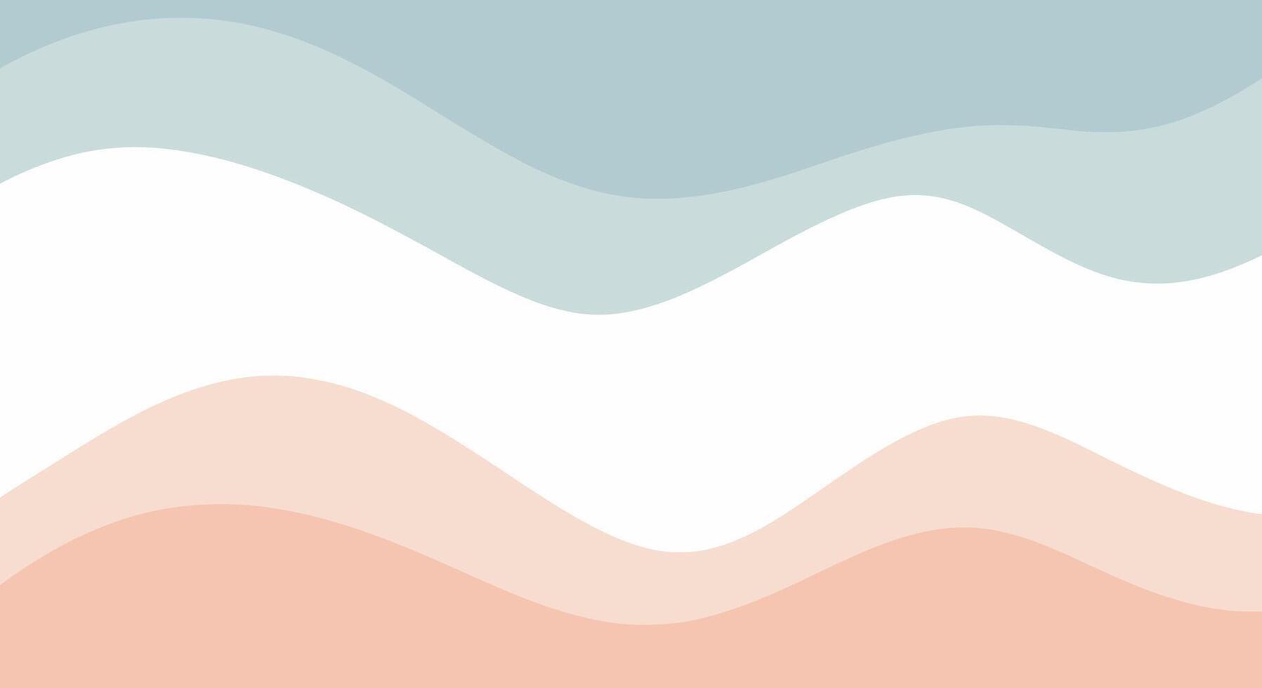 Abstract illustration of flowing movement curves in soft aqua and coral tones representing gentle daily activity